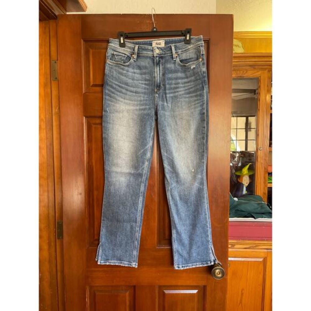 PAIGE JEANS SPLIT ANKLE HIGH RISE STRETCH SIZE 31